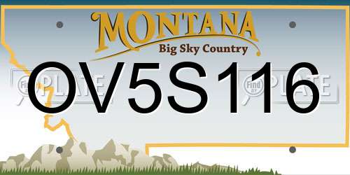 OV5S116 Montana License Plate