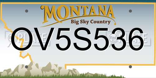 OV5S536 Montana License Plate