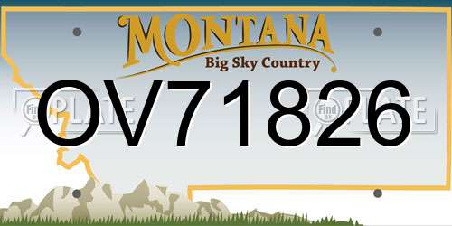 OV71826 Montana License Plate