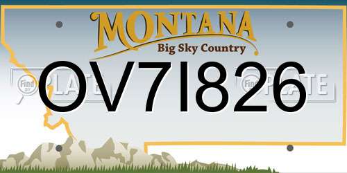 OV7I826 Montana License Plate