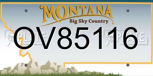 OV85116 Montana License Plate