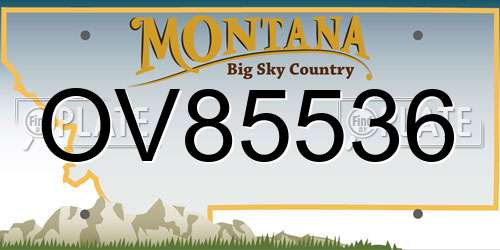 OV85536 Montana License Plate