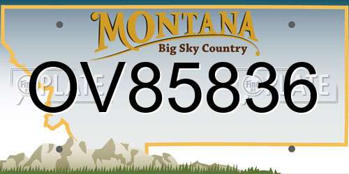 OV85836 Montana License Plate