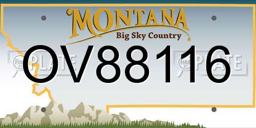 OV88116 Montana License Plate