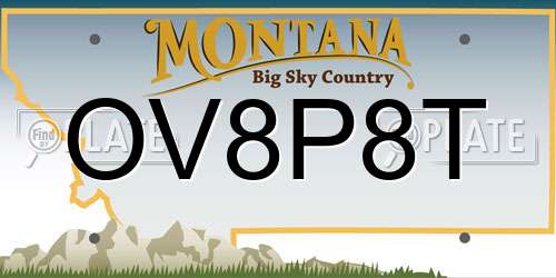 OV8P8T Montana License Plate