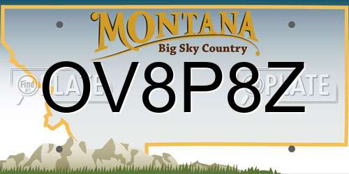 OV8P8Z Montana License Plate