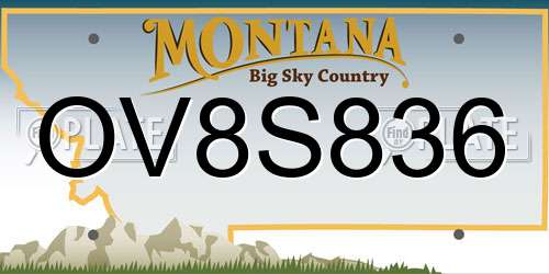 OV8S836 Montana License Plate