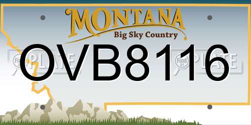 OVB8116 Montana License Plate