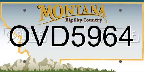 OVD5964 Montana License Plate