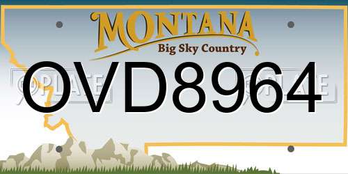 OVD8964 Montana License Plate