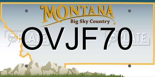 OVJF70 Montana License Plate