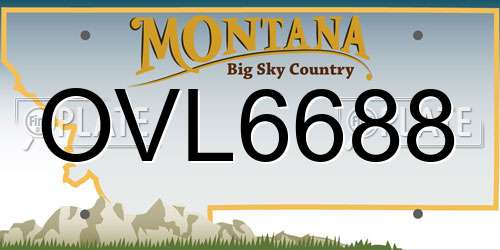 OVL6688 Montana License Plate