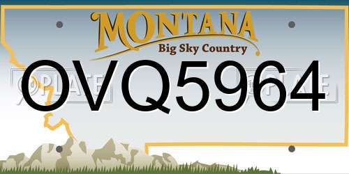 OVQ5964 Montana License Plate
