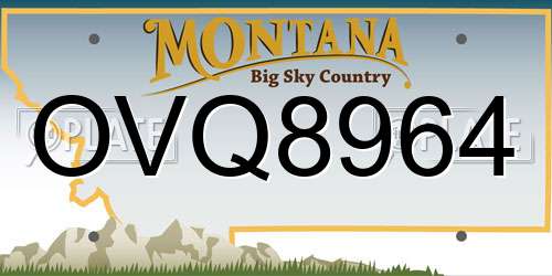 OVQ8964 Montana License Plate