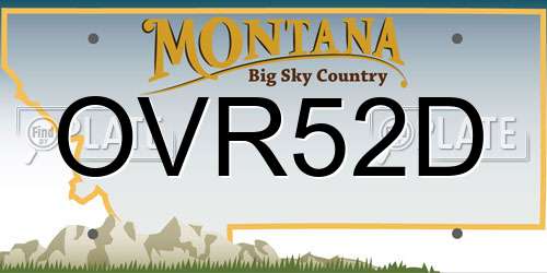OVR52D Montana License Plate