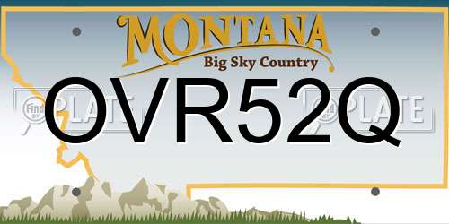 OVR52Q Montana License Plate
