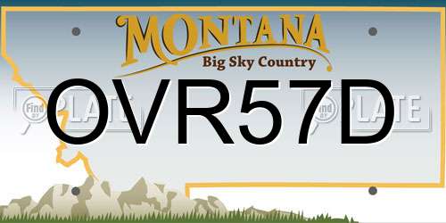 OVR57D Montana License Plate