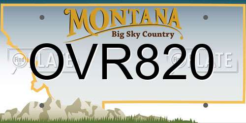 OVR820 Montana License Plate