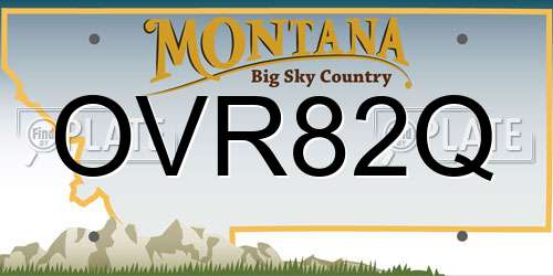 OVR82Q Montana License Plate