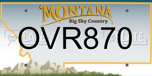OVR870 Montana License Plate