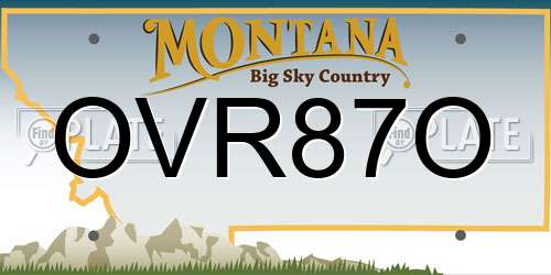 OVR87O Montana License Plate