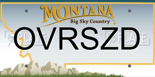 OVRSZD Montana License Plate