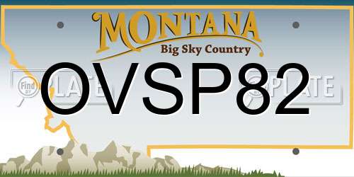 OVSP82 Montana License Plate