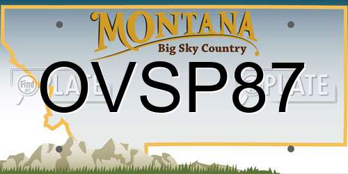 OVSP87 Montana License Plate