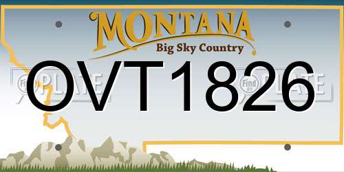 OVT1826 Montana License Plate
