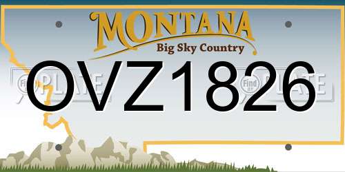 OVZ1826 Montana License Plate