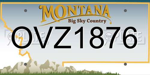 OVZ1876 Montana License Plate