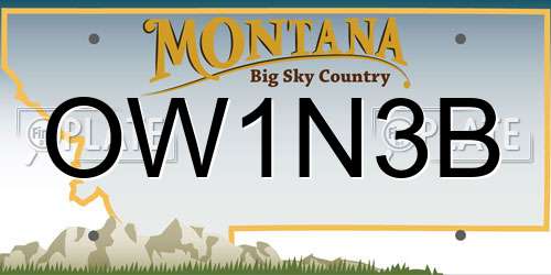 OW1N3B Montana License Plate