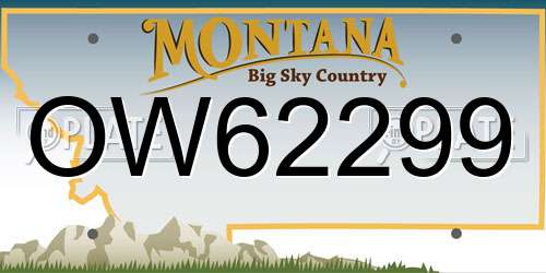 OW62299 Montana License Plate