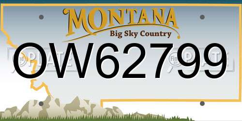 OW62799 Montana License Plate