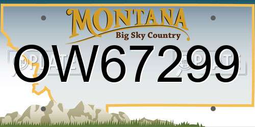 OW67299 Montana License Plate