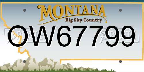 OW67799 Montana License Plate