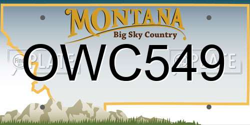 OWC549 Montana License Plate