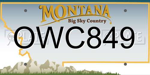 OWC849 Montana License Plate