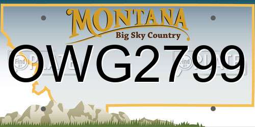 OWG2799 Montana License Plate