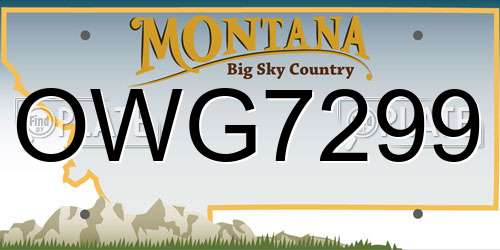 OWG7299 Montana License Plate