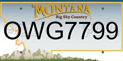 OWG7799 Montana License Plate