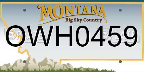 OWH0459 Montana License Plate