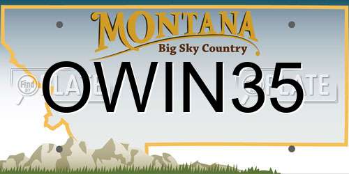 OWIN35 Montana License Plate