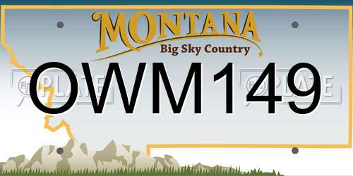 OWM149 Montana License Plate