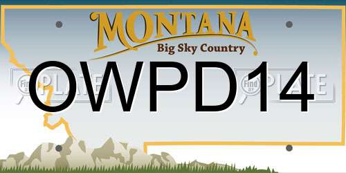 OWPD14 Montana License Plate