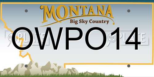 OWPO14 Montana License Plate