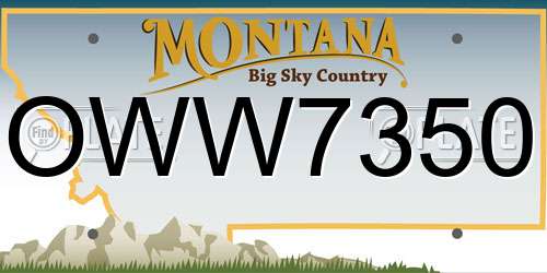 OWW7350 Montana License Plate