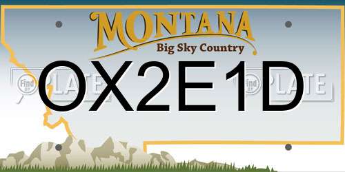 OX2E1D Montana License Plate