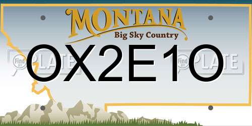 OX2E1O Montana License Plate