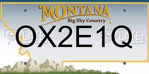 OX2E1Q Montana License Plate